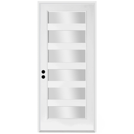 Codel Doors 36" x 96" Primed White Contemporary Flush-Glazed Exterior Fiberglass Door 3080RHISPSF20F6LC691626DM